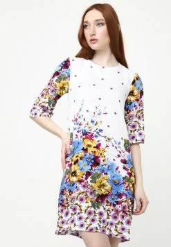 Madam-T MILANA - Robe De Jour - Weiß, Hellblau -Madam-T Soldes 2022 cb95e4bbf5a545eeafb962391e081dca