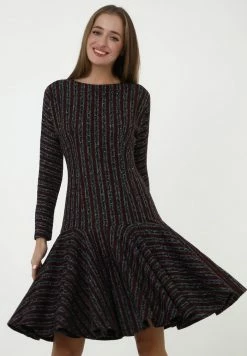 Madam-T SAMARA - Robe Pull - Grau Weinrot