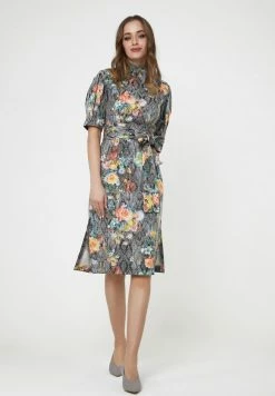 Madam-T Robe Fourreau - Braun, Gelb -Madam-T Soldes 2022 cbbda79844364f079df5f0d9c5fd0d0c