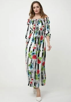 Madam-T RONDA - Robe De Jour - Weiß, Schwarz