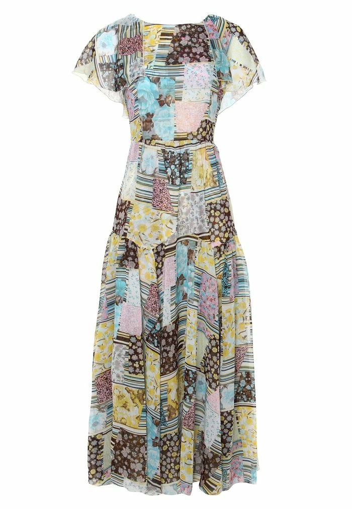 Madam-T ELIZABETTA - Robe Longue - Gelb Hellblau 7 Madam-T ELIZABETTA - Robe Longue - Gelb Hellblau – Image 7