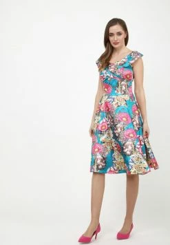 Madam-T LAGUNA - Robe De Jour - Aqua/rosa -Madam-T Soldes 2022 cbfe1926ac0f4c188b872ad76edcf39a