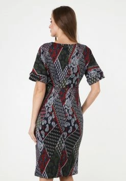 Madam-T ALTEA - Robe Fourreau - Khaki/ Rot -Madam-T Soldes 2022 cc40ce06977b4cb8acaf12b5980c9128