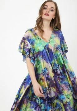 Madam-T Robe De Jour - Kornblume Blau Lila -Madam-T Soldes 2022 cc41eb7c53924aa5be30066d4fb1d035