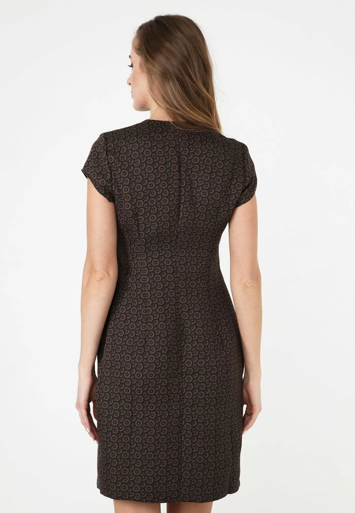 Madam-T KLIMANA - Robe De Jour - Braun Schwarz 3 Madam-T KLIMANA - Robe De Jour - Braun Schwarz – Image 3