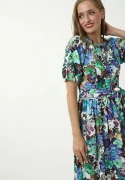 Madam-T REGIA - Robe Longue - Weiß/hellblau -Madam-T Soldes 2022 cc94efb9b896427faca226cee81c6e29