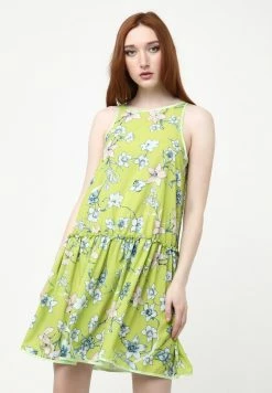 Madam-T LAZUR - Robe De Jour - Hellgrün Weiß