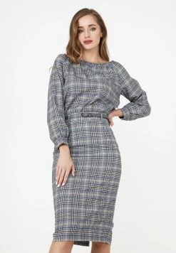 Madam-T KALIPSA - Robe Fourreau - Grüner Kumpel/indigo