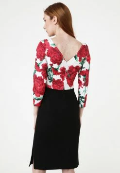 Madam-T Robe Fourreau - Weiß Rot -Madam-T Soldes 2022 ceb45144756f45c0ab30ae01ab765339