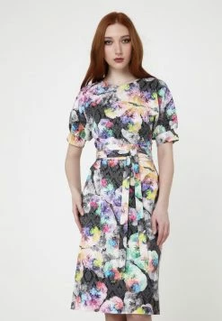 Madam-T ANKARA - Robe Fourreau - Anthrazit, Flieder