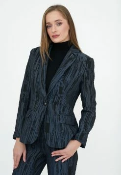 Madam-T MANA - Blazer - Black / Blue -Madam-T Soldes 2022 cf37eb14b2b14f2683bf9e62c5fef809