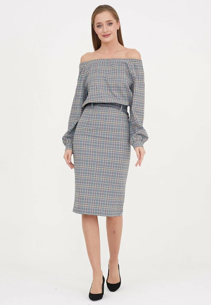 Madam-T KALIPSA - Robe Fourreau - Grau/gelb 2 Madam-T KALIPSA - Robe Fourreau - Grau/gelb – Image 2