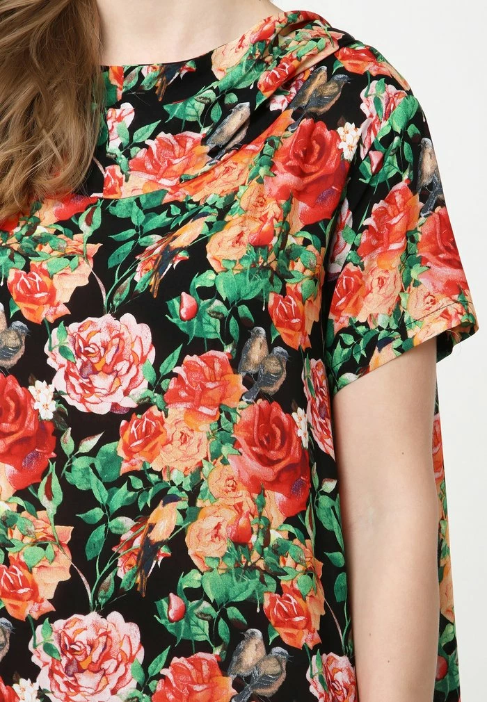 Madam-T ADELINARA - Robe Longue - Schwarz Orange 7 Madam-T ADELINARA - Robe Longue - Schwarz Orange – Image 7