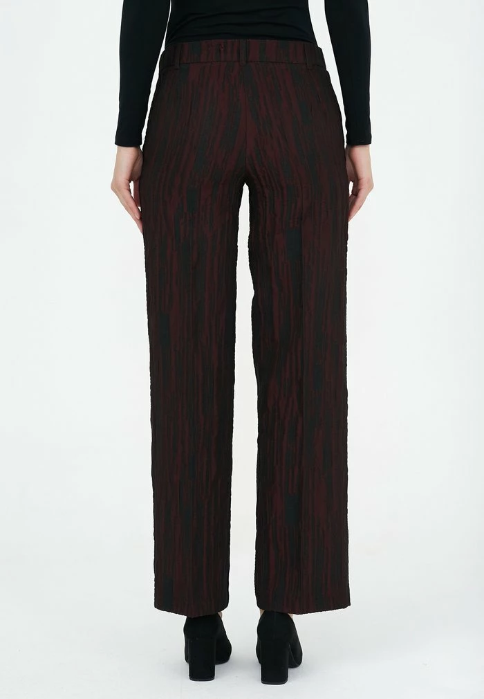 Madam-T ROZALIA - Pantalon Classique - Black/burgundy 3 Madam-T ROZALIA - Pantalon Classique - Black/burgundy – Image 3