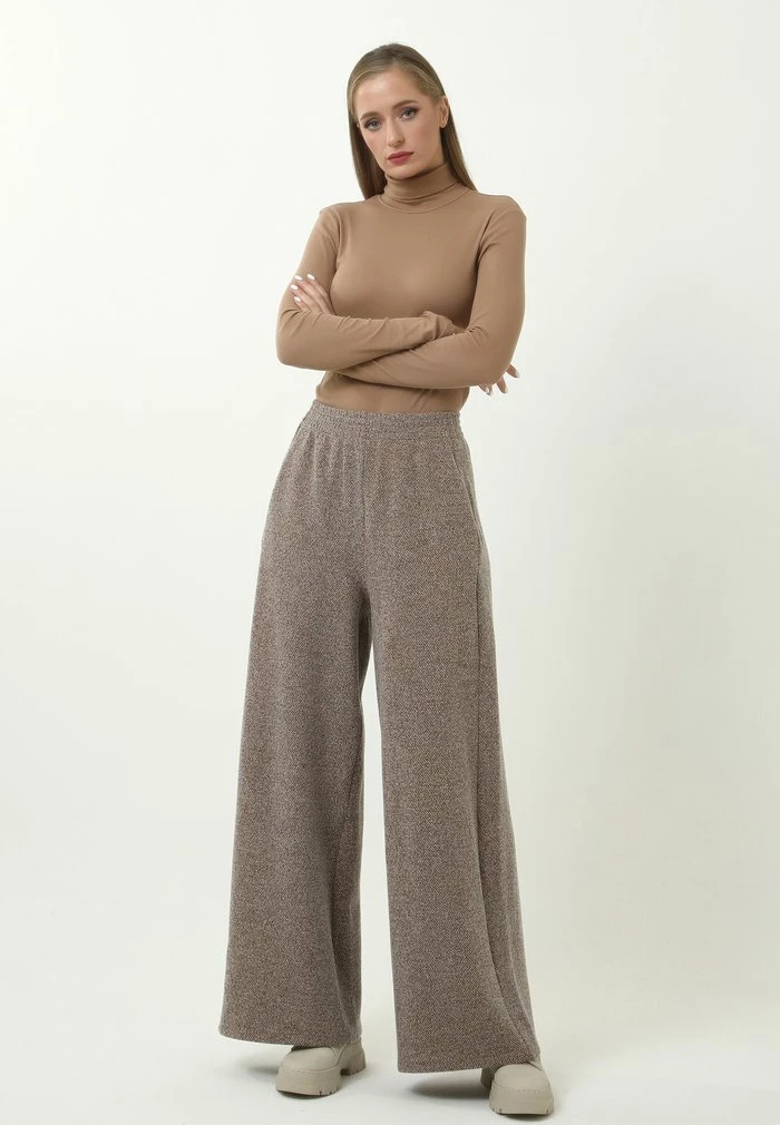 Madam-T NOVARA - Pantalon Classique - Schwarz/ Senf 2 Madam-T NOVARA - Pantalon Classique - Schwarz/ Senf – Image 2