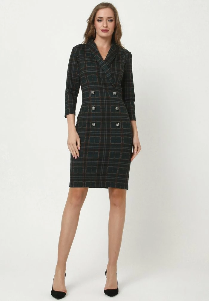 Madam-T KONTATA - Robe Fourreau - Schwarz Grün 2 Madam-T KONTATA - Robe Fourreau - Schwarz Grün – Image 2