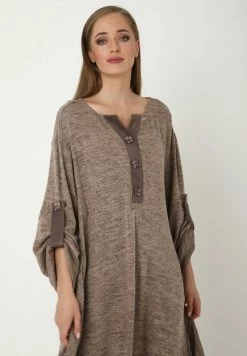 Madam-T PULSARA - Robe Longue - Dunkel-beige -Madam-T Soldes 2022 d540f4e369e2431fbba28f0f5c668535