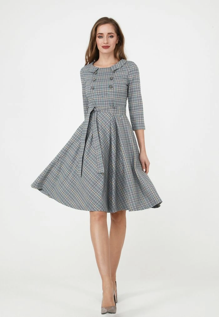 Madam-T VESTA - Robe De Jour - Grau Gelb 1 Madam-T VESTA - Robe De Jour - Grau Gelb