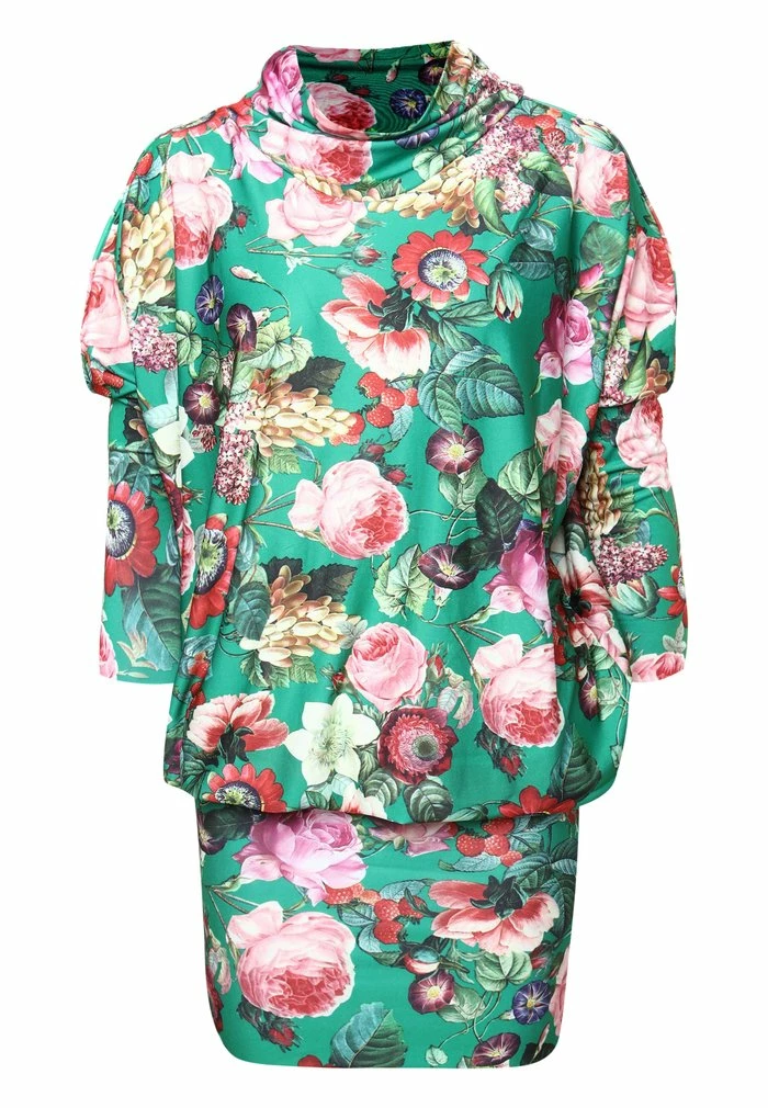 Madam-T AZARINA - Robe De Jour - Grün/ Pink 6 Madam-T AZARINA - Robe De Jour - Grün/ Pink – Image 6