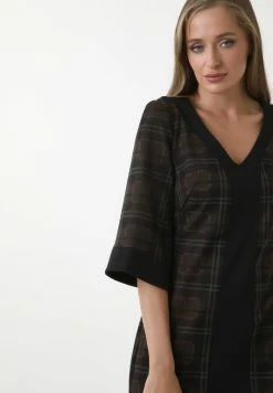 Madam-T REINA - Robe Fourreau - Schwarz/senf -Madam-T Soldes 2022 d90d0ef8ac33417c9abe2d1deafc37eb