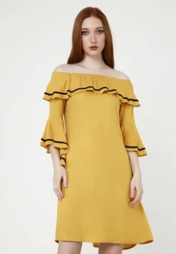 Madam-T SALLY - Robe De Jour - Mustard Yellow -Madam-T Soldes 2022 da0b7f17e14b4ff9a74e667805441e80