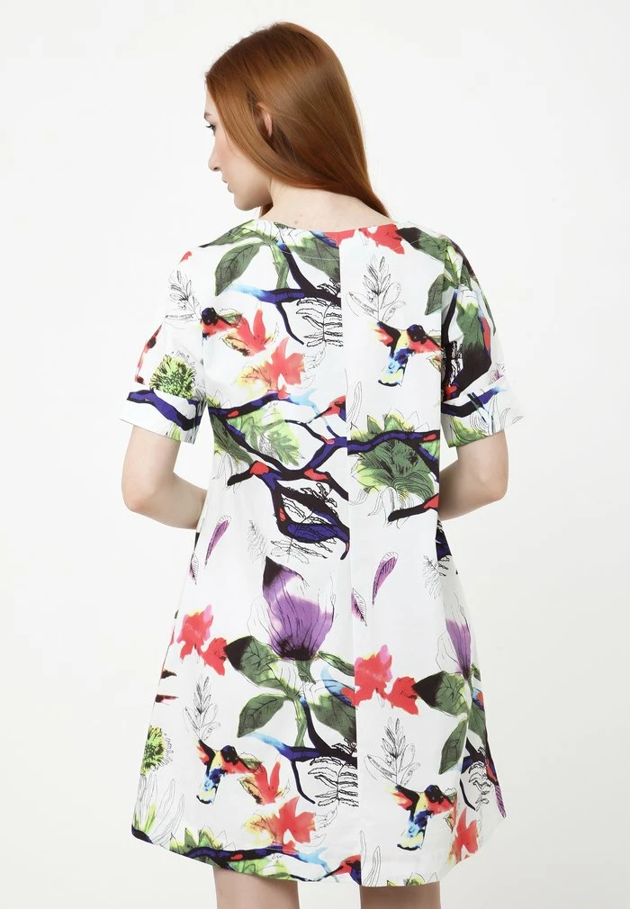 Madam-T LAURA - Robe De Jour - Weiß Lila 3 Madam-T LAURA - Robe De Jour - Weiß Lila – Image 3