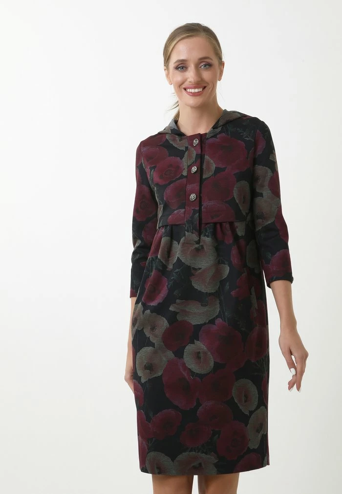 Madam-T VETRA - Robe Fourreau - Schwarz, Senf 1 Madam-T VETRA - Robe Fourreau - Schwarz, Senf