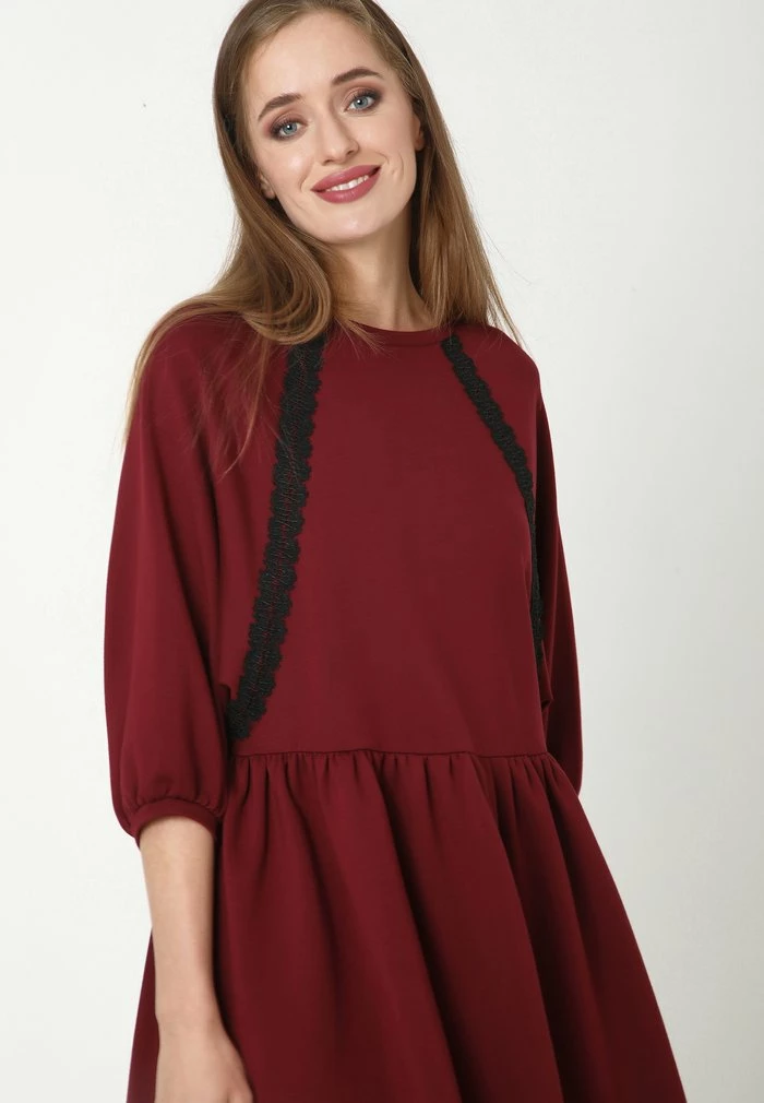 Madam-T ADAMASA - Robe En Jersey - Weinrot 6 Madam-T ADAMASA - Robe En Jersey - Weinrot – Image 6