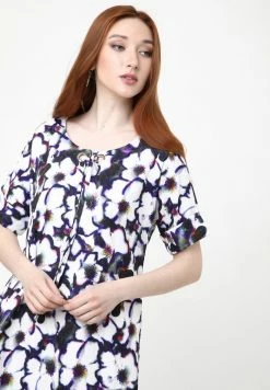 Madam-T LAURA - Robe De Jour - Weiß, Lila -Madam-T Soldes 2022 dca178d607a3429facef9acfacefdd55