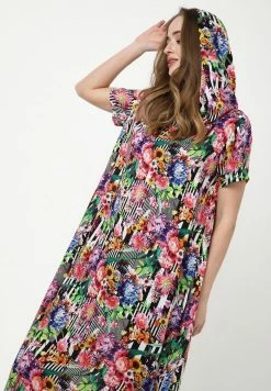 Madam-T ADELINARA - Robe Longue - Schwarz Rosa -Madam-T Soldes 2022 dd54ae747987414db51741ba69b203c9