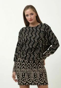 Madam-T CHERRY - Robe Fourreau - Schwarz/creme