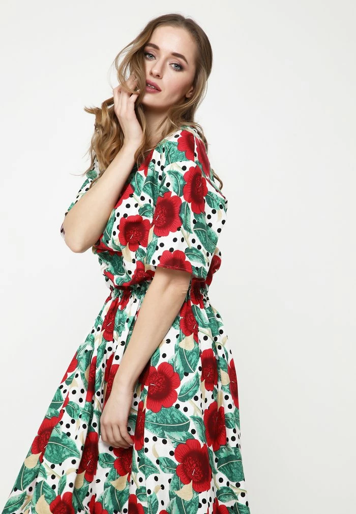 Madam-T CAMUS - Robe De Jour - Weiß/ Rot 6 Madam-T CAMUS - Robe De Jour - Weiß/ Rot – Image 6