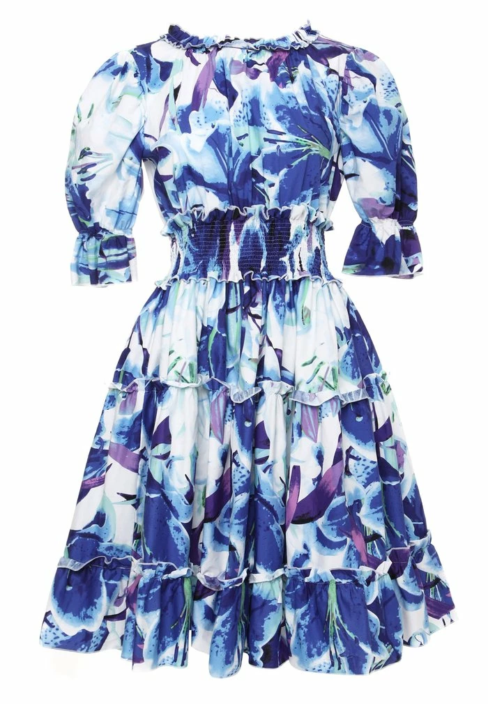 Madam-T Robe De Jour - Weiß, Kornblumenblau 4 Madam-T Robe De Jour - Weiß, Kornblumenblau – Image 4