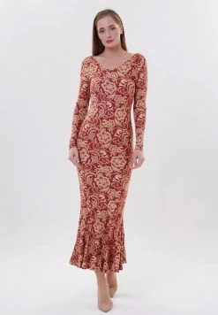 Madam-T PENELOPA - Robe Fourreau - Rot/beige