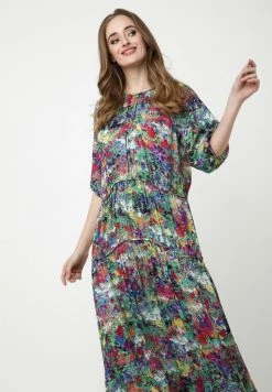 Madam-T GRETELE - Robe Longue - Grün Rot -Madam-T Soldes 2022 de3a729518ec43039812d786308762cd