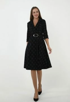 Madam-T NENSI - Robe De Jour - Schwarz, Blau