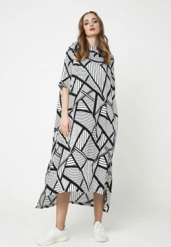 Madam-T ADELINARA - Robe Longue - Schwarz/ Weiß