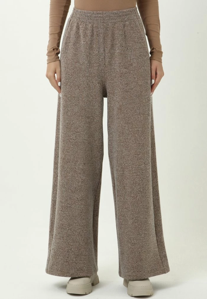 Madam-T NOVARA - Pantalon Classique - Schwarz/ Senf 1 Madam-T NOVARA - Pantalon Classique - Schwarz/ Senf