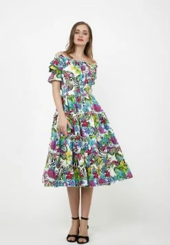 Madam-T Robe De Jour - Weiß Hellblau