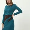 Madam-T DELPH - Robe Fourreau - Aqua Braun