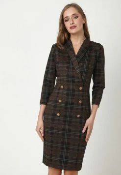 Madam-T KONTATA - Robe Fourreau - Schwarz, Senf