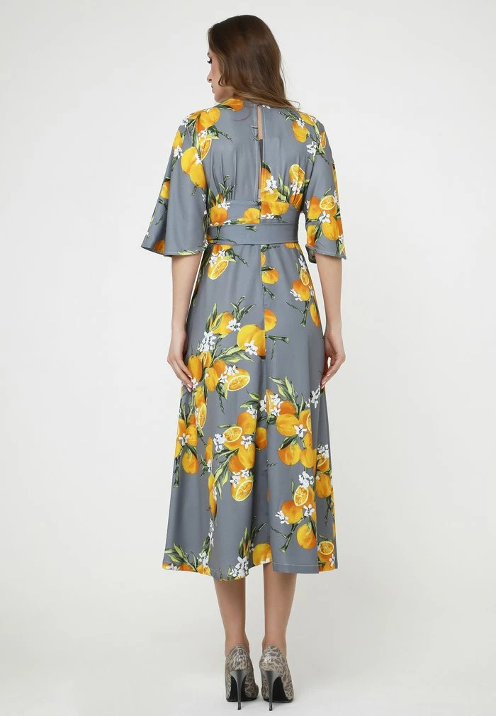 Madam-T Robe De Jour - Grau Gelb 3 Madam-T Robe De Jour - Grau Gelb – Image 3