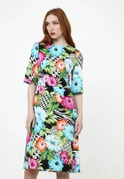 Madam-T SANATA - Robe De Jour - Schwarz, Hellblau