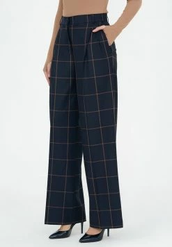 Madam-T KRUZA - Pantalon Classique - Blue / Brown -Madam-T Soldes 2022 e52ba6cb8f1846398dca84b919216f00