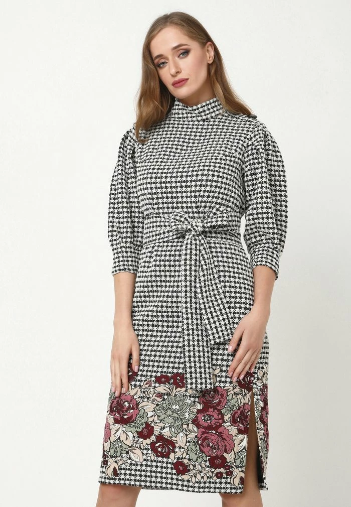 Madam-T Robe Fourreau - Weiß, Schwarz 1 Madam-T Robe Fourreau - Weiß, Schwarz