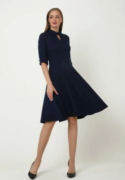 Madam-T Robe Fourreau - Blau -Madam-T Soldes 2022 e5f15a7eb3d641ee9fd4fd859a5b5398