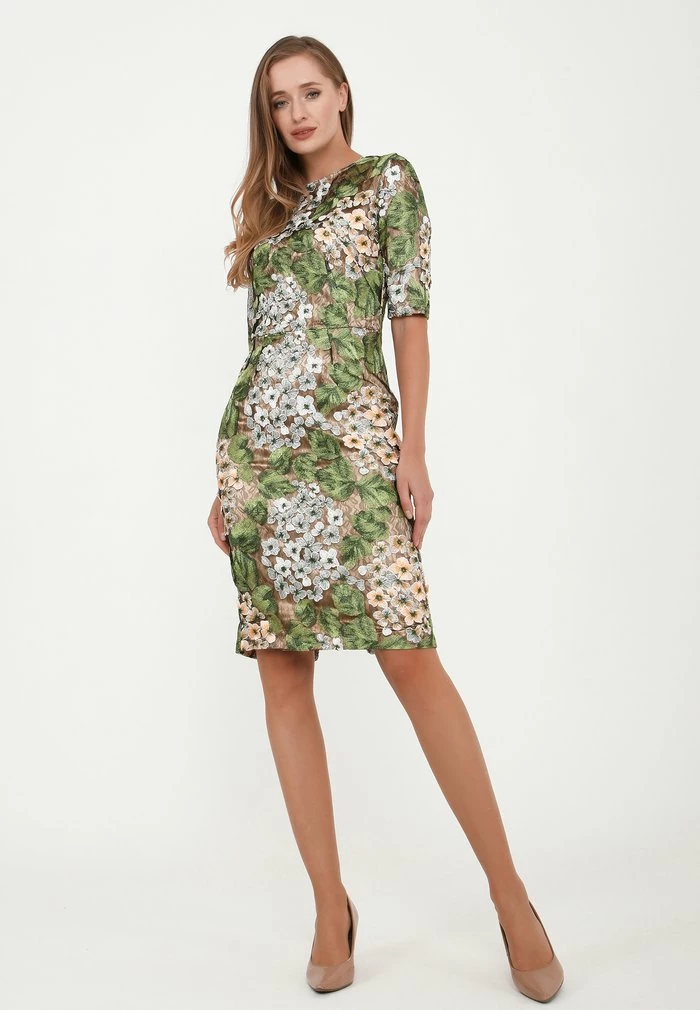 Madam-T TROPICANA - Robe De Soirée - Orange, Grün 2 Madam-T TROPICANA - Robe De Soirée - Orange, Grün – Image 2