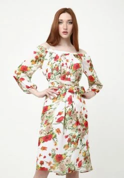 Madam-T Robe De Jour - Weiß, Rot