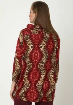 Madam-T Pullover - Beige Weinrot -Madam-T Soldes 2022 e657fc92bab14a2fb902da01716452fe