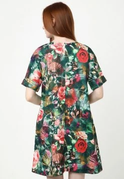 Madam-T LAURA - Robe De Jour - Grün, Koralle -Madam-T Soldes 2022 e65897d4d6fd4884a790c19cd01a620f